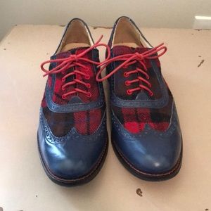 Cole Haan Oxfords-Blue w/Red Plaid